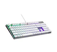 Cooler Master Teclado mecánico SK652 blanco plateado con interruptores rojos de perfil bajo, teclas nuevas y mejoradas y diseño de aluminio cepillado