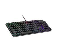 Cooler Master Teclado mecánico SK652 con interruptores rojos de perfil bajo, teclas ergonómicas mejoradas y diseño de aluminio cepillado