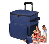 Cooler on Wheels, Insulated Rolling Cart, 90 x 33 x 28 cm, 35,43 x 12,99 x 11,02 pulgadas Leakproof 35 l Trolley with Handle, Portable Drink Storage Bag for Beach Camping Picnic Patio Travel