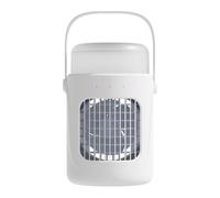 Cooler portátil, ventilador de refrigeración pequeño con mango, recargable Quiet Mini Fans, LED Light Feature, ideal para dormitorio, sala de estar, camping, ropa de dormir 9,25 x 5,71 x 5,71 pulgadas