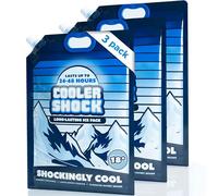 Cooler Shock Paquetes de hielo reutilizables para enfriador, paquetes de congelador de larga duración con asa integrada, tamaño grande, paquete de 3