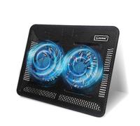 Coolertek - Almohadilla de refrigeración para laptop, portátil, delgada, silenciosa, con 2 ventiladores LED azules, alimentación por USB, ángulo ajustable, se adapta a portátiles de 11 a 14 pulgadas