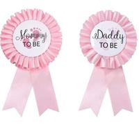 CoolerthingsDG - Pin de chapa, diseño con texto "Daddy to be & Mom to be", color rosa