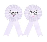 CoolerthingsDG, pin de hojalata con texto en inglés "Daddy to be & Mommy to be", huella rosa), aleación de acero, Hojalata, No es una piedra preciosa