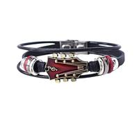 Cooles Herren Lederarmband Mit Gitarren-Element - Punk & Rock Armreif Aus PU-Leder & Zinklegierung | Musik-Schmuck Für Männer, Verstellbar 20,5cm, Ideal Für Street Dance, Freizeit & Geschenke