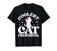 Coolest Cat Preschool Back To School Pre-k For Girls Kids Camiseta