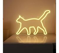 CoolGift Mart Cartel de neón con forma de gato, Lámpara decorativa de pared con forma de gato, Decoración de fiesta de cumpleaños regulable para casa, bares, discotecas, Regalo para amigos, familia