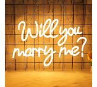 CoolGift Mart Letrero de neón con texto en inglés "Will You Marry Me", romántica luz de neón LED para boda, alimentación USB, decoración para el hogar, propuesta de boda, telón de fondo de compromiso,