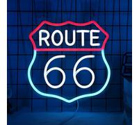 CoolGift Mart Señal de neón Route 66, luz LED, decoración de habitación, alimentación USB, para dormitorio, sala de estar, sala de juegos, cueva de hombre, fiesta en casa, regalo de cumpleaños para
