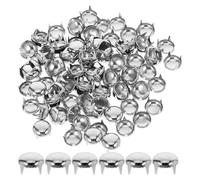 COOLHIYA 100 Piezas de Tachas para Ropa Redondas de Aleación Plateada, Fáciles de Instalar y Que Proporcionan Fuerza y Estabilidad para Reparación y Artesanía