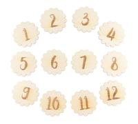 COOLHIYA 12 Tarjetas Mensuales para Bebés de Madera Beige Diseño Adorable para Fotografías y Conmemorar el Crecimiento en Shower y Redes Sociales