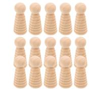 COOLHIYA 15 muñecos de madera con clavijas: miniaturas sin pintar para grafitis y arte DIY. Figuras de madera sin terminar para pintar.
