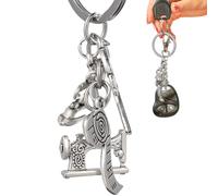 COOLHIYA 1pieza Llavero de Metal con Diseño de Máquina de Coser Accesorio para Mochila Colgante Resistente y Creativo Regalo para Modistas y Amantes Costura
