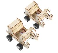 COOLHIYA 2 Juguetes Stem para niños: Kit de Coche Stem para armar - Construye tu Propio Modelo de Coche - Vehículo de Madera controlado por Voz para la educación en Ciencia e ingeniería