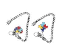 COOLHIYA 2 piezas Pulseras de Rompecabezas para Autismo Diseño y Antióxido Símbolo Inclusivo y Cómodo para Mujeres y Hombres
