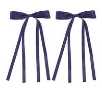 COOLHIYA 2 Pinzas Cabello Lazo Azul de Poliéster y Hierro Accesorios Elegantes para Mujer y Chicas Adolescentes Resistentes Bodas o Graduaciones