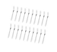 COOLHIYA 20piezas Acero Inoxidable Mini Tenedores de Fruta Tenedores Reutilizables para Postres Tortas Helados Frutas y Aperitivos para Eventos Cafeterías y Comidas Saludables