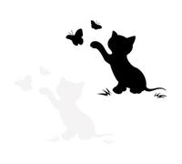COOLHIYA 4 Pegatinas para Coche Protección contra Arañazos Pegatina para Coche Gato Aleteando Estilo Creativo en Pet Efecto Reflectante Nocturno Decoración para Automóviles Car