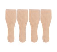 COOLHIYA 4 piezas espátulas pequeñas de madera para hornear, raspadores para y crema, accesorios para pizza y barbacoa, utensilios de cocina, color kaki