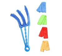 COOLHIYA 5 Piezas Limpiador de Multifuncional con Mango de PP Duradero y Fundas de Microfibra Extraíbles para Hogar Oficina y Coche para Limpiar Lamas y Ranuras Ventanas y