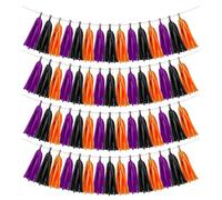 COOLHIYA 60 guirnaldas de borlas de Papel para Hacer tú Mismo, banderines para Fiesta de Halloween, banderines para Baby Shower, Halloween, cumpleaños, Despedida de Soltera, decoración Colgante para