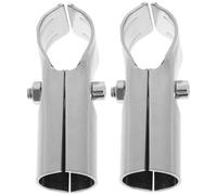 COOLHIYA Adaptadores de Tubo para Invernadero 2 Piezas, Conectores de Tubo Galvanizados Recubrimiento Zinc, Abrazaderas Resistentes para Mesa Giratoria y Plataforma