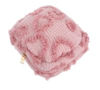 COOLHIYA Bolsa De Cosméticos De Felpa Suave Neceser De Viaje para Maquillaje Organizador De Maquillaje Portátil para Mujeres y Niñas Estampado De Corazones