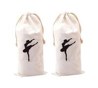 COOLHIYA Bolsa para Zapatos de Ballet de Lona 2 Unidades Diseño Creativo de Cordón para Niñas en Clases y Ensayos de Baile