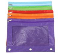 COOLHIYA Bolsas de Tela Oxford para Carpetas 3 Compartimentos, Tamaño B5, 5 Unidades Multicolor para Oficina y Organización de Documentos