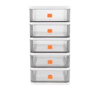 COOLHIYA Caja de Almacenamiento de Escritorio Transparente para Ordenar y Guardar 5, Organizador Portátil de Pp y Tpe Diseño Multi-deck para Oficina y