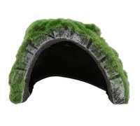 COOLHIYA Casa de Escondite para Tortugas y Reptiles en Forma de Cueva Verde Musgo Artificial, Decoración Útil para Acuario y Terrario, Hecha de Resina Efecto Realista
