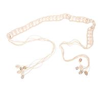 COOLHIYA Cinturón de Vestir para Mujer, Tejido Conchas Marinas Naturales, Ajustable, Complemento Étnico para Pantalones, Faldas y Ropa Informal