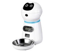 COOLHIYA Comedero Automático para Mascotas Función de Reproducción y Temporizador Digital, Dispensador Seguro Cuenco de Acero Inoxidable, Adecuado para Perros y Gatos Hogar