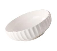 COOLHIYA Cuenco Práctico y Multifuncional Blanco para Sopa Pared Gruesa de Cerámica Adecuado para Vajillas de Cocina y Uso Diario Hogar