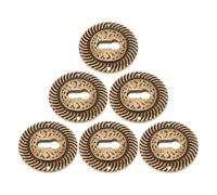 COOLHIYA de Placas de Aleación de Zinc 6 Piezas Redondas Fáciles de Usar para Cerraduras de Muebles Vintage para Cajones y Hogar