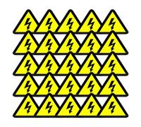 COOLHIYA - Etiquetas de peligro eléctricas, 50 x 50 mm, 50 unidades, triángulos amarillos para señales de advertencia de alta tensión en fábrica