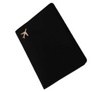 COOLHIYA Funda para Pasaporte De Cuero PU Negra Multipropósito, Titular De Licencia De Conducir y Tarjeta, Accesorios Esenciales para Viajar, Diseño Portátil y Protector para Uso Práctico