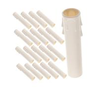 COOLHIYA Fundas para Velas Altas 24 Unidades Manga de Vela Plástico Forma de Lágrima 22X105 MM para Candelabros y Decoración del Hogar