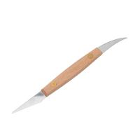 COOLHIYA Herramientas para esculpir cerámica y modelado de arcilla polimérica, cuchillo de acero inoxidable de doble punta con mango de madera para trabajos en estudio y arte