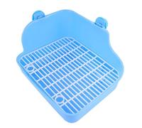 COOLHIYA Inodoro para Mascotas Color Aleatorio Pequeño de Plástico Azul, Entrenador para IR al Baño Mantiene Limpio y No Deja Caer Arena al Suelo de Gerbils y Conejos