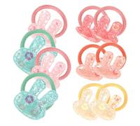 COOLHIYA Lazos Pelo de Mascota con Diseño de Conejito, Bandas Elásticas Seguras Tela para Perros Pequeños y Conejos en Navidad y Acción de Gracias, 10 Piezas