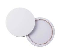 COOLHIYA Lienzo Circular Estirado para Pintar 2 Piezas de Algodón Blanco con Marco de Madera para Pintura al Óleo para Artistas en Uso Interior y Exterior