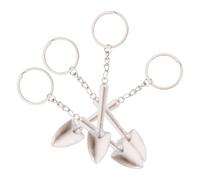 COOLHIYA Llavero Herramienta Mini Pala 3D, 4 Piezas de Metal Pulido Brillante, Colgante para Bolso y Cinturón, Accesorio Funcional para Mujeres en Actividades al Aire Libre