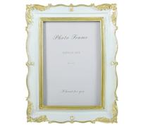 COOLHIYA Marco de Estilo Europeo de Resina Beige Vintage para Exhibición Adecuado para del Hogar Colocar en Escritorio o Colgar en Pared