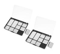 COOLHIYA Paleta de Sombras de Ojos Vacía Magnética de 10 Colores con Tapa Transparente, Material As, Fácil de Almacenar, Paquete de 2 Piezas para Maquillaje DIY