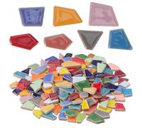 COOLHIYA Piezas de mosaico de cerámica irregulares, 200 g, baldosas rotas esmaltadas para decoración de mosaicos, hogar