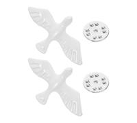 COOLHIYA Pin de Solapa Símbolo de Paloma en Aleación de Zinc Blanco, Diseño Elegante y Versátil para Ocasiones Obsequios y Comuniones, Pack de 2 Piezas