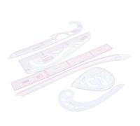 COOLHIYA Reglas Curvas y Calibre de Costura, 6 Piezas Multifuncionales de Plástico, para Diseño y Patronaje en Confección Textil, Herramienta para Estudiantes y Aficionados Costura