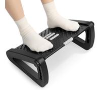 COOLHIYA Reposapiés Ergonómico de Oficina con Rodillo de Masaje, Ajuste de Elevación Triangular, Antideslizante y Resistente, Soporte para Pies Adecuado para Escritorio y Trabajo en Casa