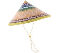COOLHIYA Sombrero Excelente Durabilidad y Adorno de Bambú para Danza Oriental Adecuado para Cosplay y Presentaciones en Jardín o Escenario